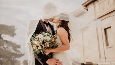 man and woman kissing